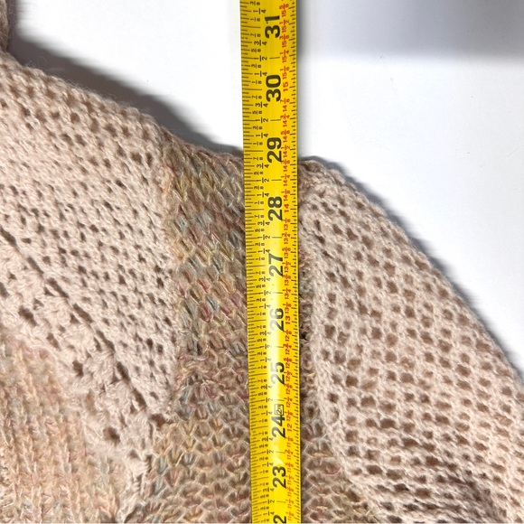 Free People Merci Hooded Wool Blend Crochet Tunic Sweater Size M Boho Festival - Picture 11 of 15